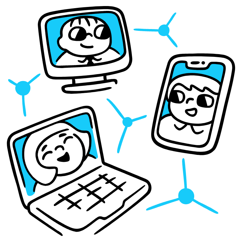 Users Network Illustration from Manila Set