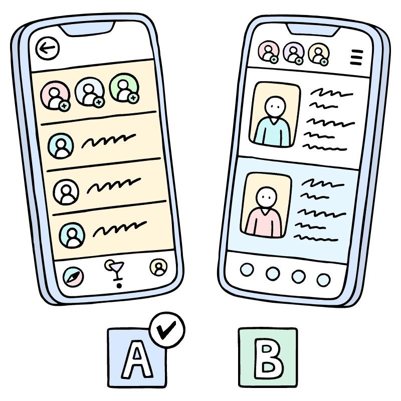 Marketing A B Testing Illustration from Bruxelles Set