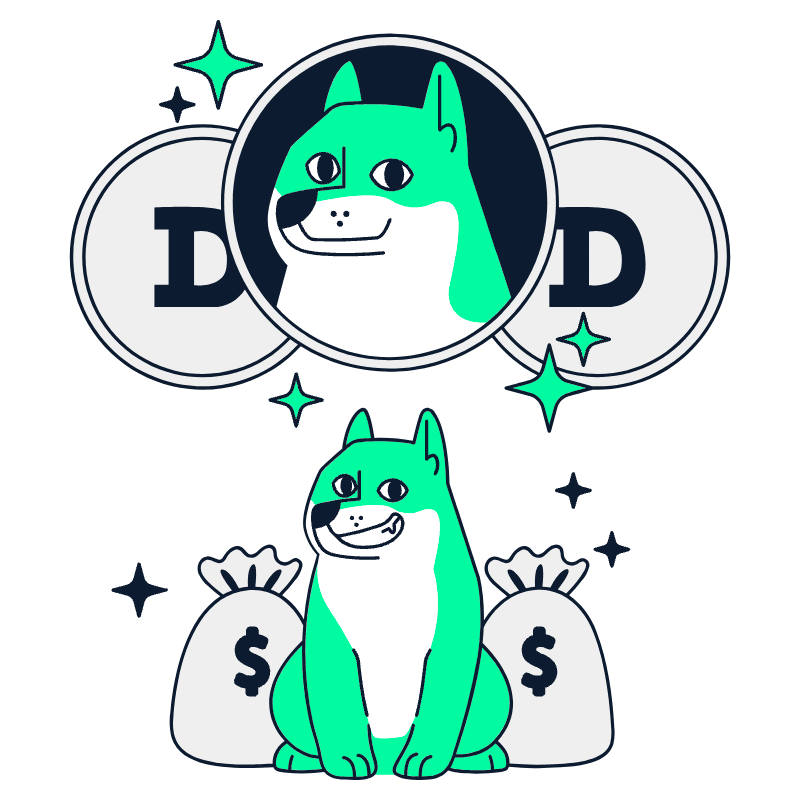 Dogecoin Illustration from Miami Set