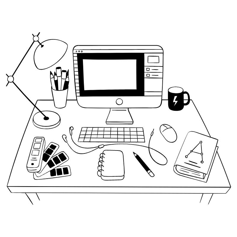 Designer Desk 3 Illustration from Milano Set