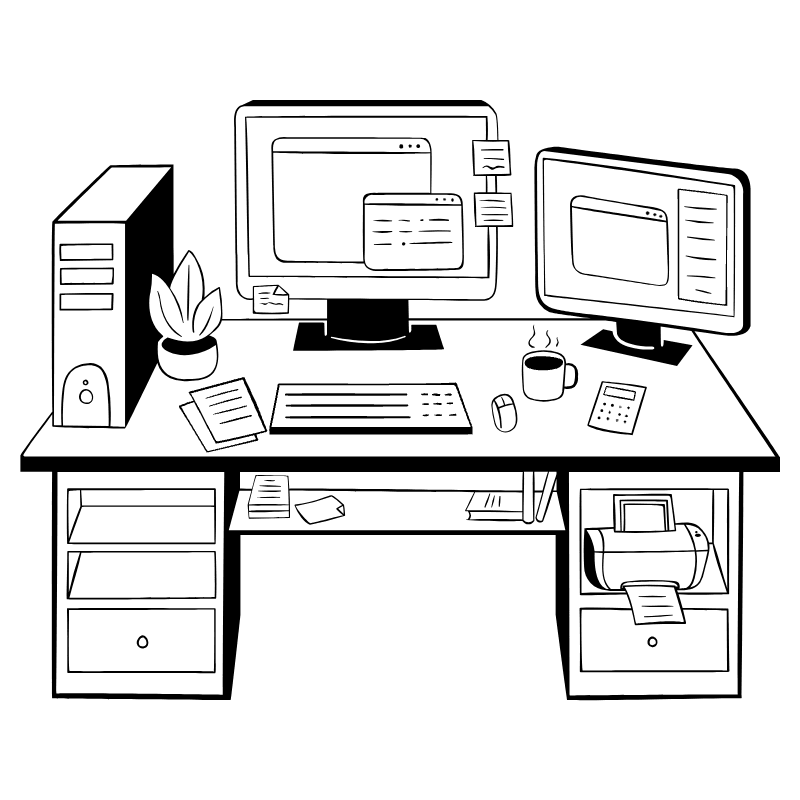 Developer Desk 2 Illustration from Milano Set