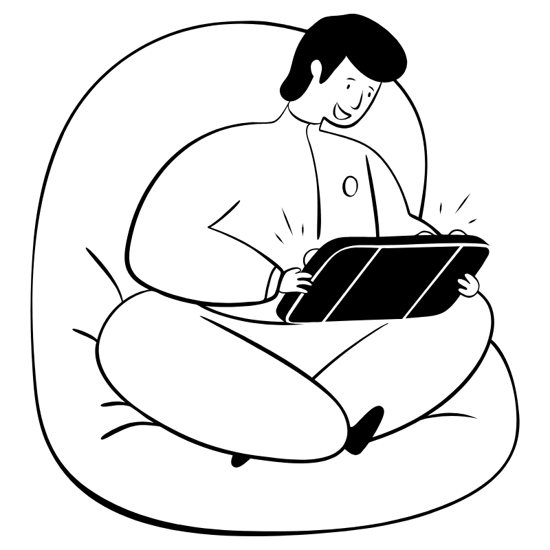 Gaming On Portable Console 1 Illustration from Milano Set