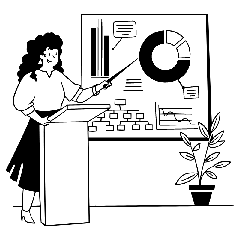 Marketer Giving A Key Note 3 Illustration from Milano Set