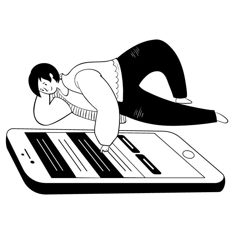 Checking Phone 2 Illustration from Milano Set