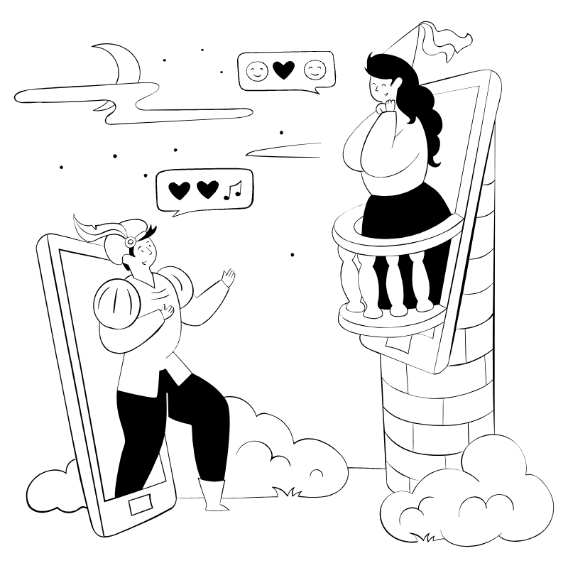 Online Romance 3 Illustration from Milano Set