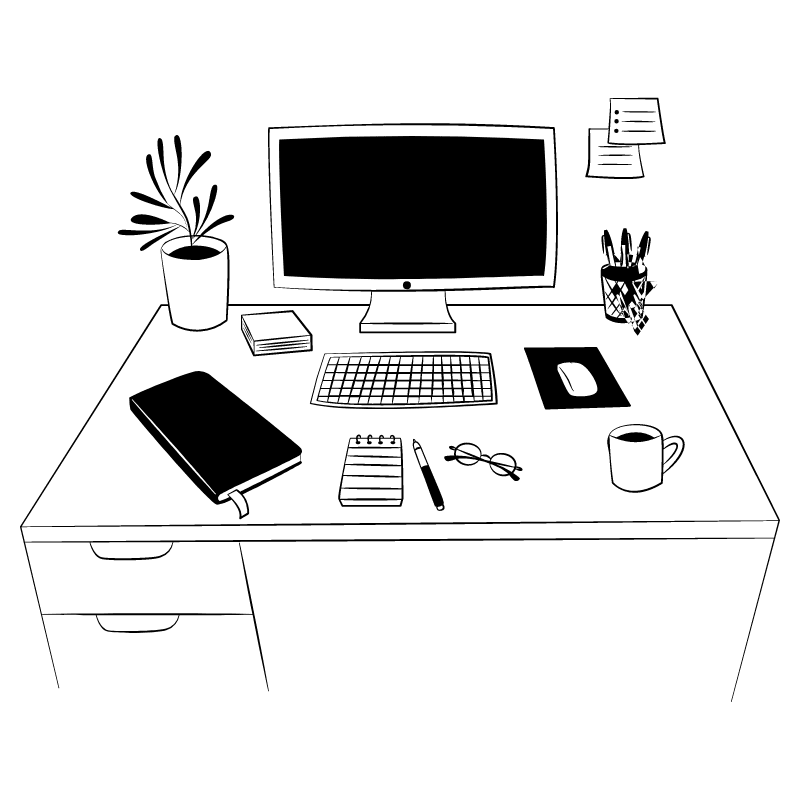 Office Desk 1 Illustration from Milano Set