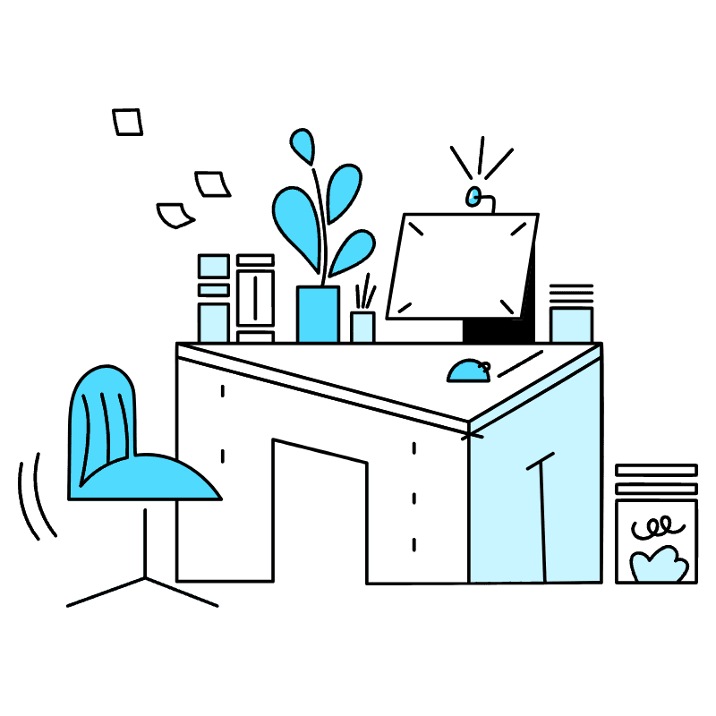 Office Desk Illustration from New York Duotone Set