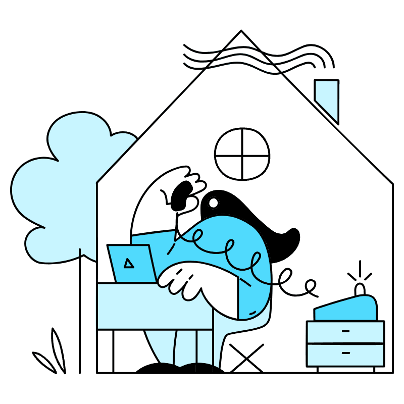 Work From Home Illustration from New York Duotone Set