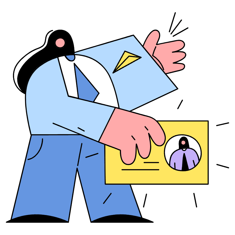 Businessman Giving Business Card Illustration from New York Set