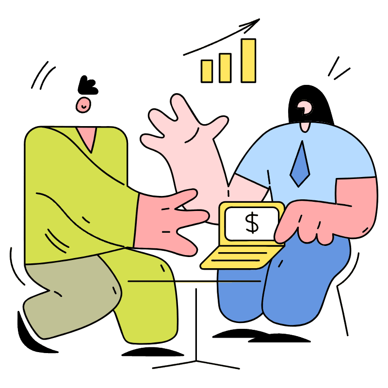 Conversation Businessman And Customer Illustration from New York Set