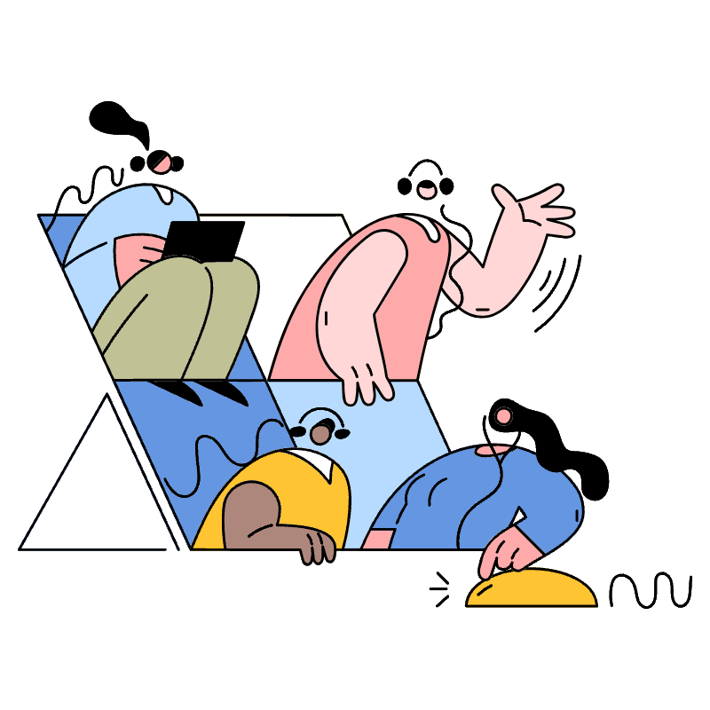 Virtual Meeting Team 1 Illustration from New York Set