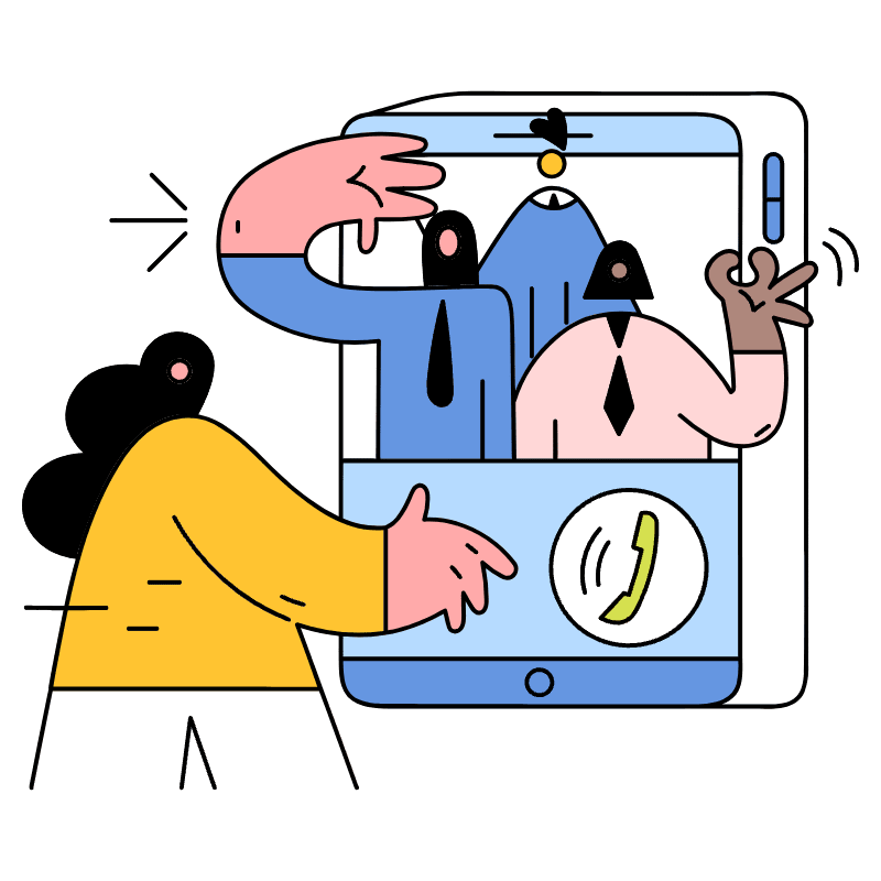 Digital Customer Service Call Center Illustration from New York Set