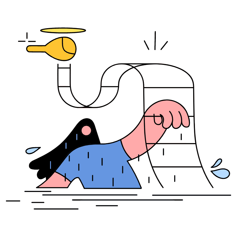 Helicopter Rescuing Lost At Sea People Illustration from New York Set