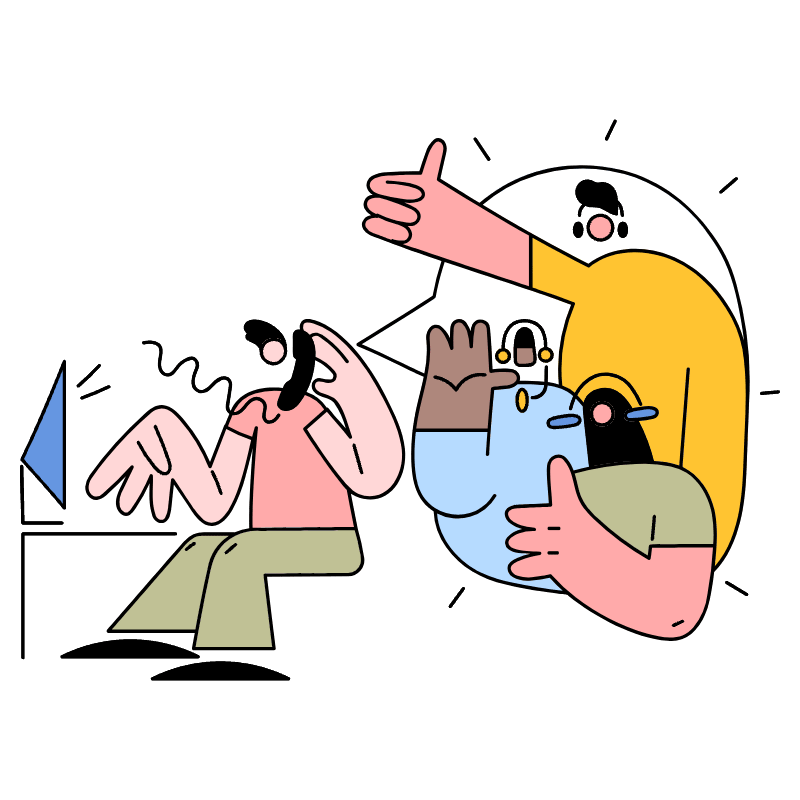 Support Team Illustration from New York Set