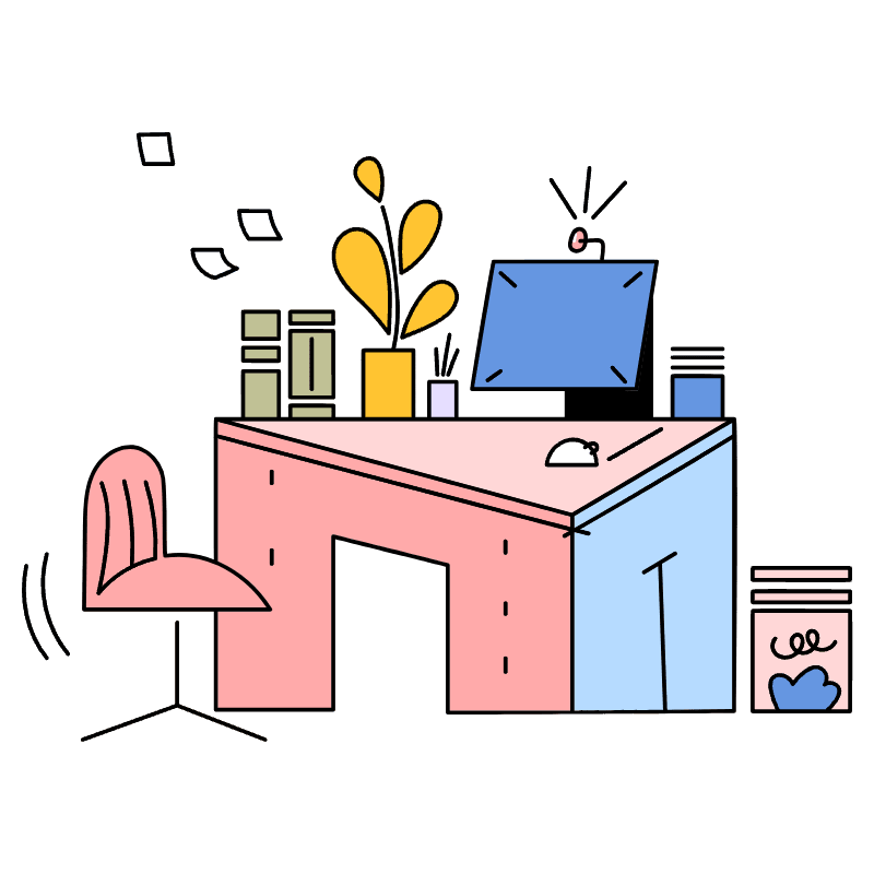 Office Desk Illustration from New York Set