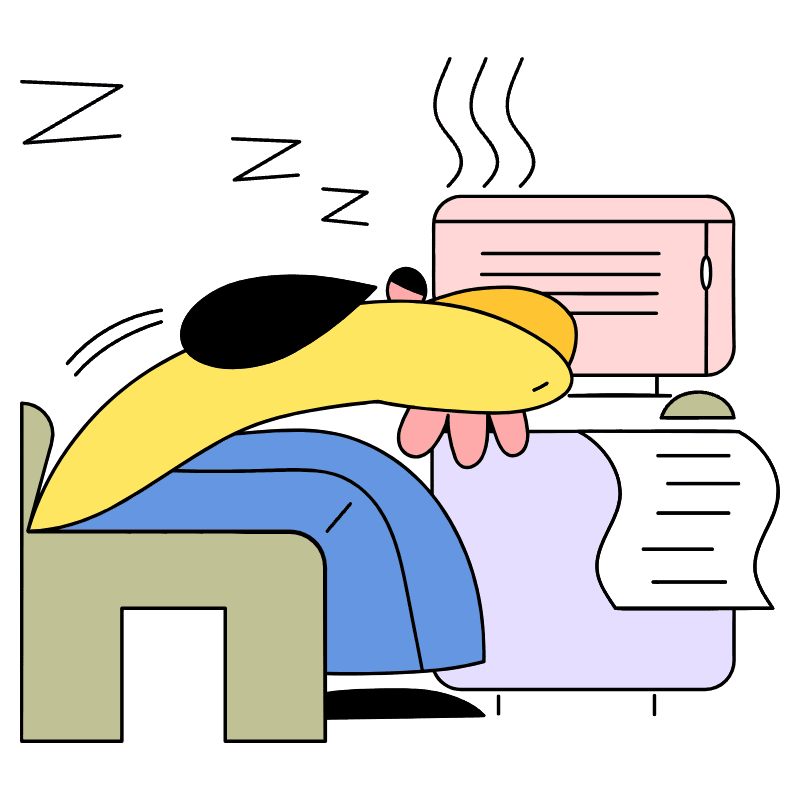 Overworked Employee Illustration from New York Set