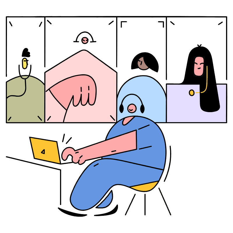 Video Conference Illustration from New York Set