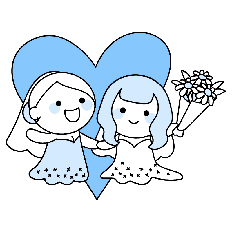 Lgbt Wedding Illustration from Seoul Duotone Set