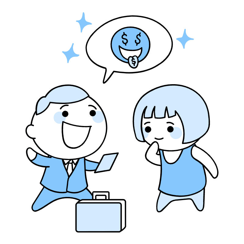 Conversation Businessman And Customer Illustration from Seoul Duotone Set