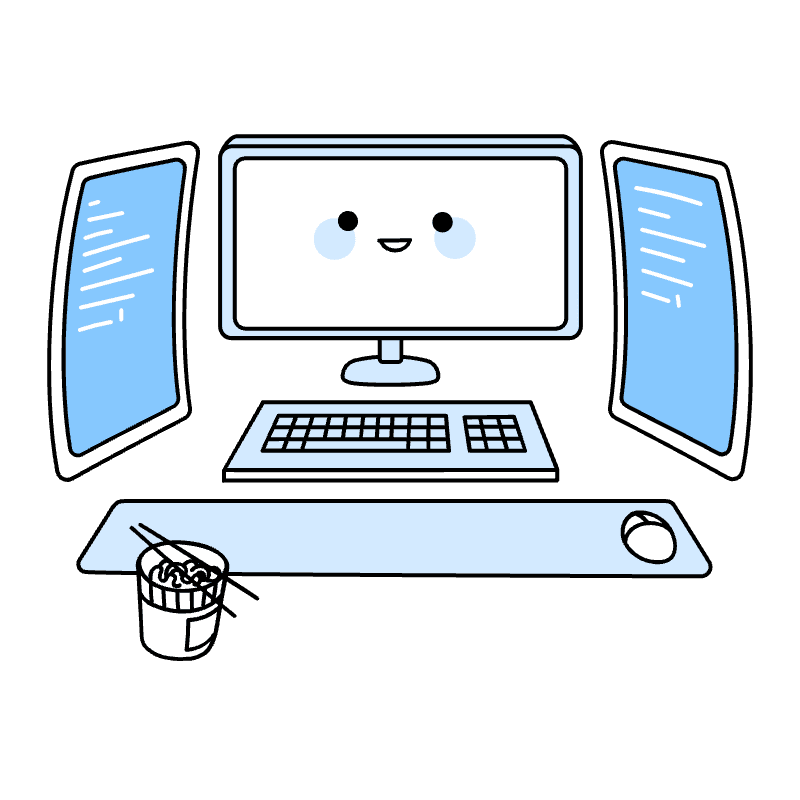 Developer Desk Illustration from Seoul Duotone Set