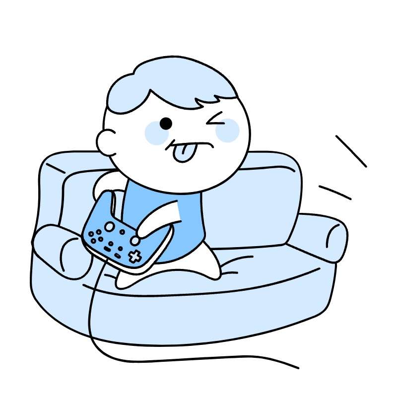Gaming On Portable Consoles Illustration from Seoul Duotone Set