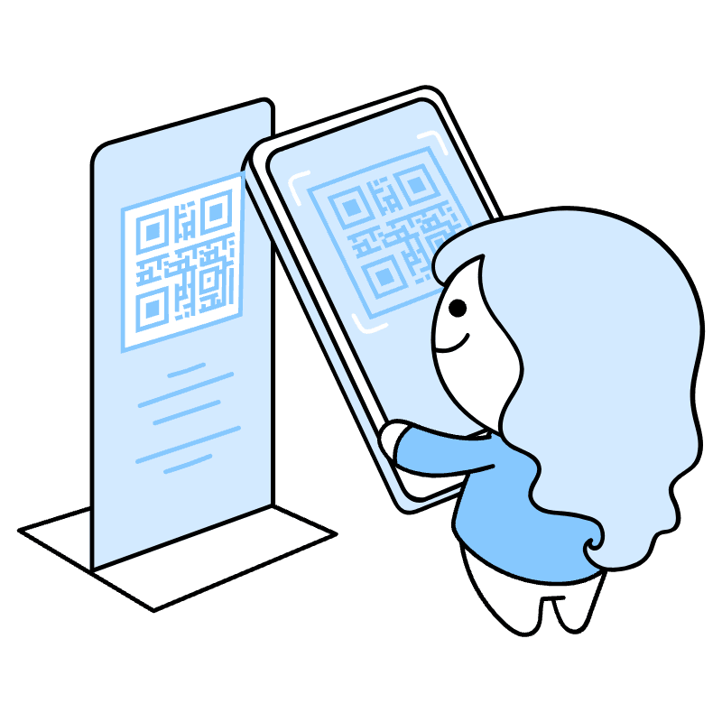Qr Code Purchase Illustration from Seoul Duotone Set