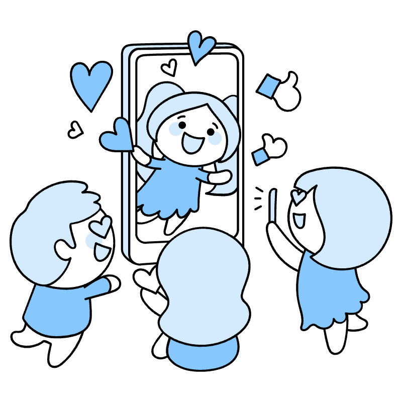 Social Influencer Illustration from Seoul Duotone Set