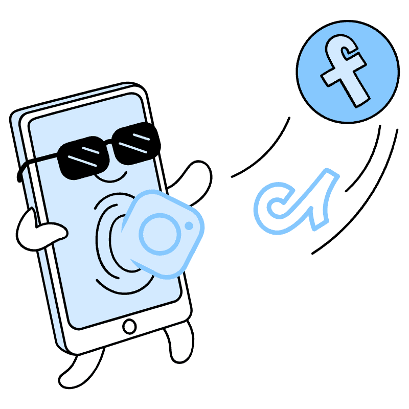 Social Media Illustration from Seoul Duotone Set