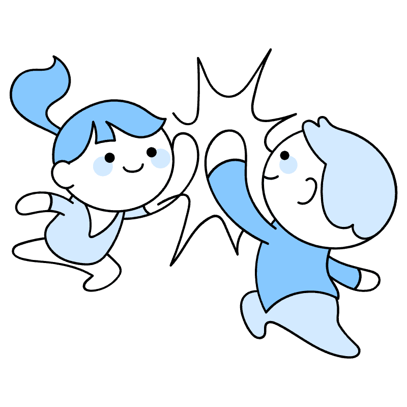 High Five Illustration from Seoul Duotone Set