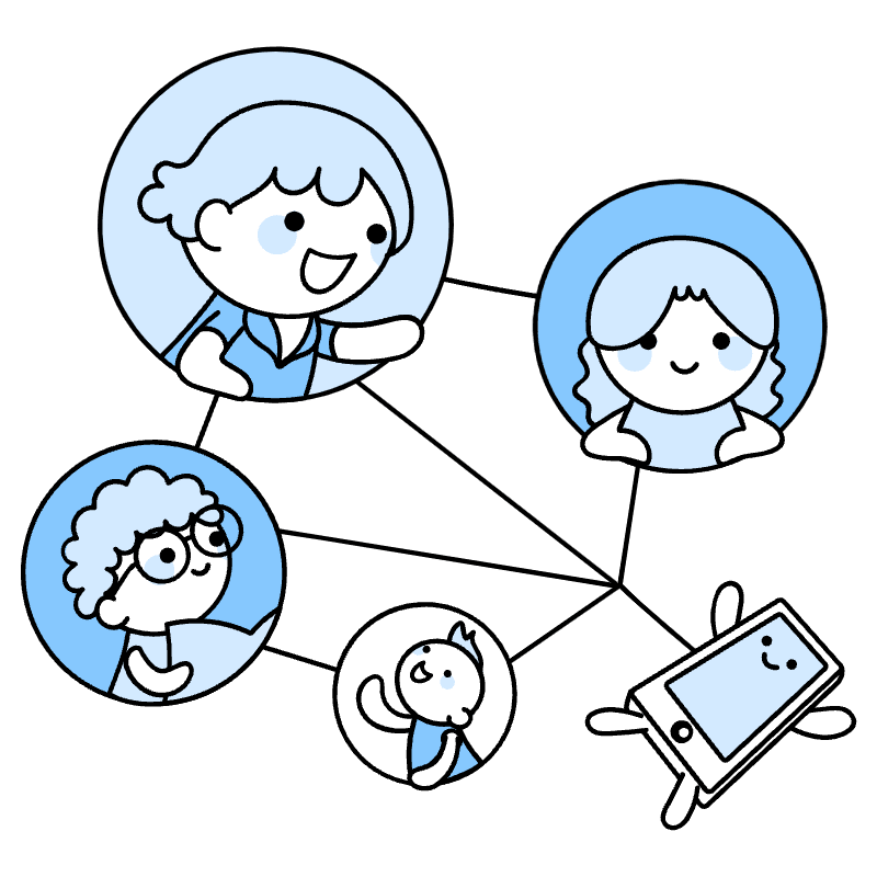 Users Network Illustration from Seoul Duotone Set