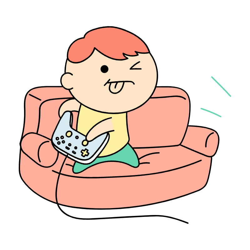 Gaming On Portable Consoles Illustration from Seoul Set