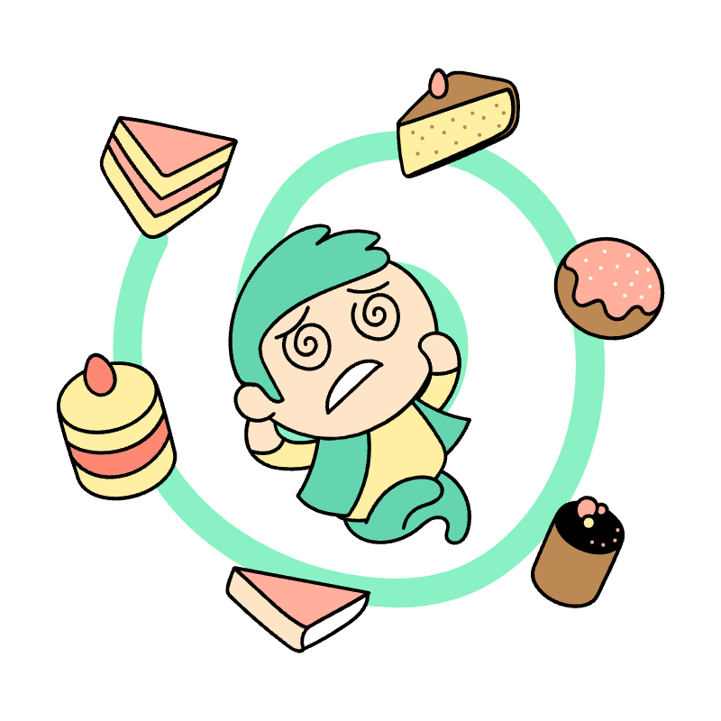 Customer Having Too Many Choices Illustration from Seoul Set
