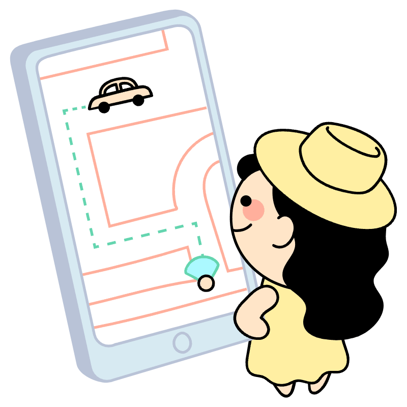 Uber Taxi Ride Illustration from Seoul Set