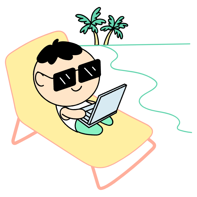 Digital Nomad Working Near Beach Illustration from Seoul Set