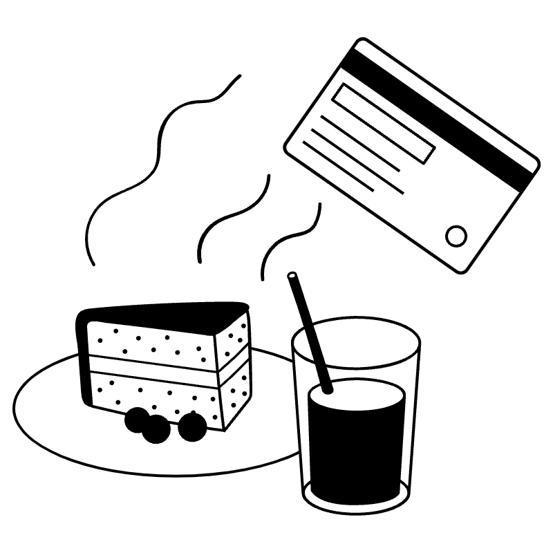 Payment Processed Card Food And Drink Illustration from Milano Set