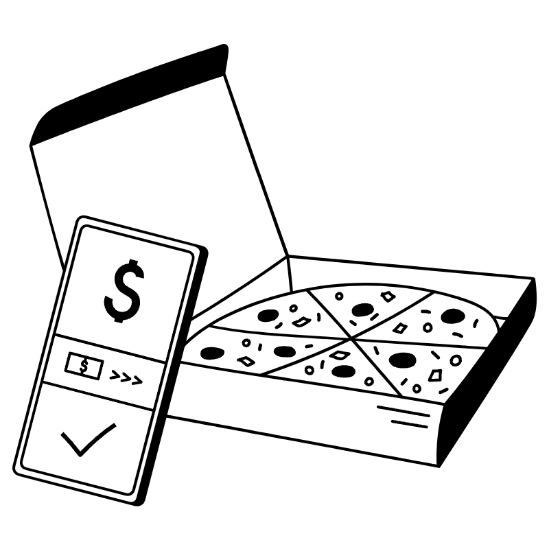 Payment Processed Online Payment Smart Phone Food And Drink Illustration from Milano Set