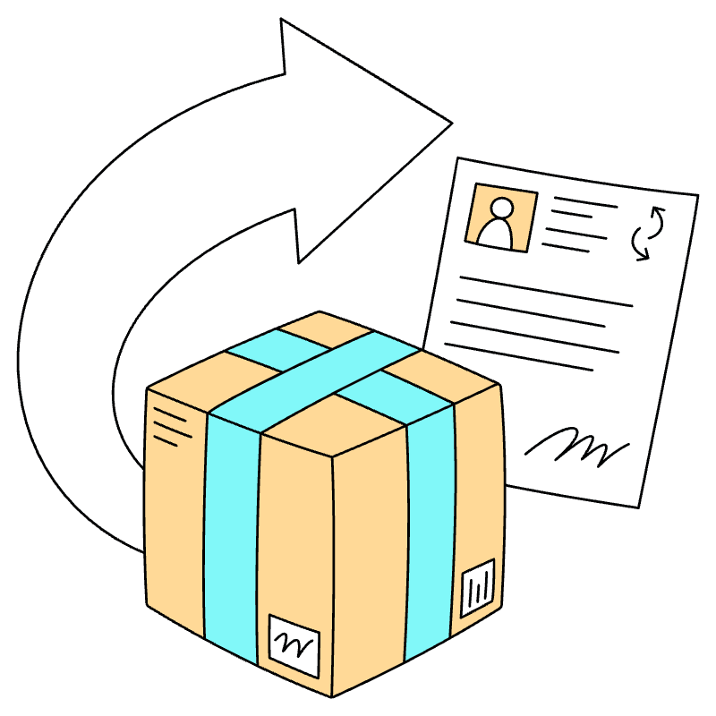 Return Exchange Policy Illustration from London Set