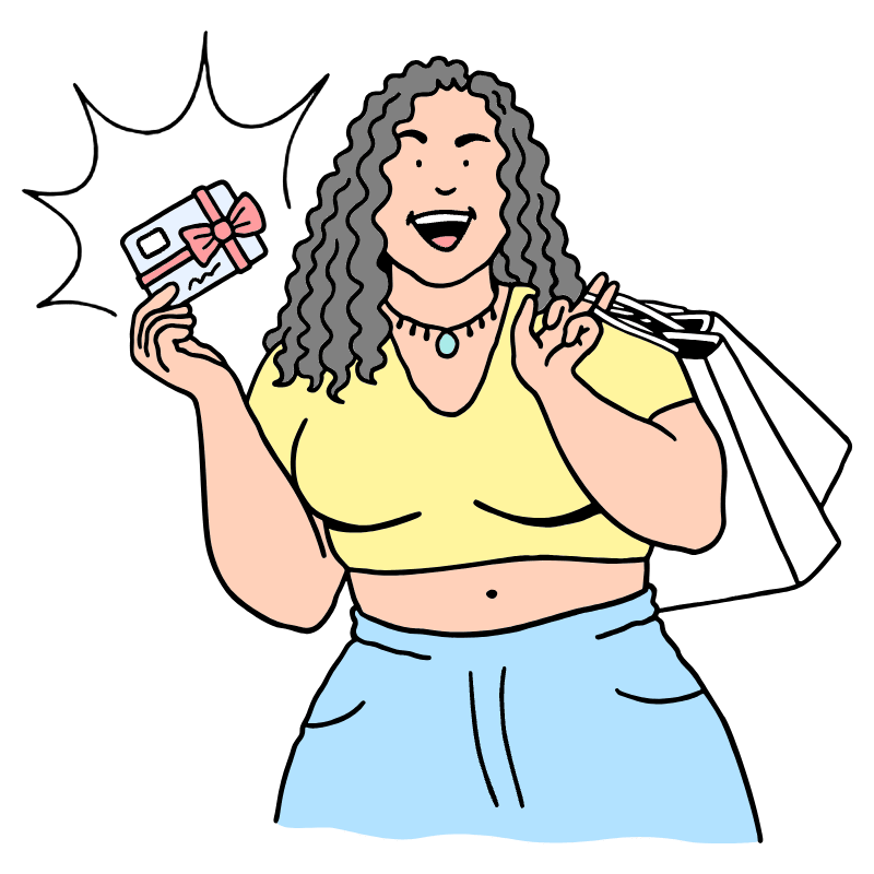 Shopping Gift Cards Illustration from Bruxelles Set