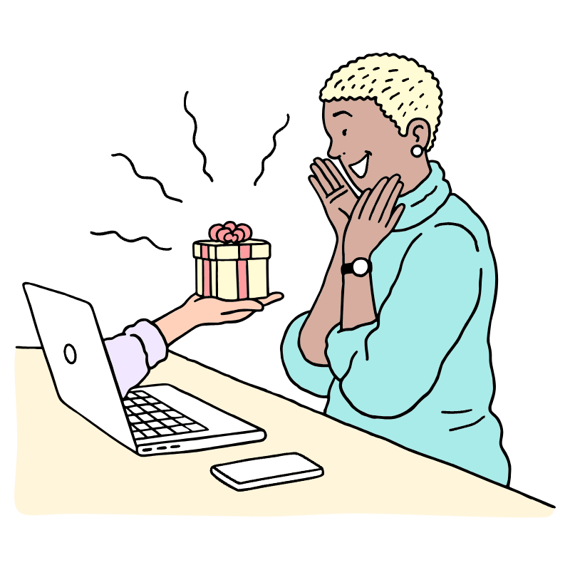 Shopping Gifting Online Gifting Illustration from Bruxelles Set