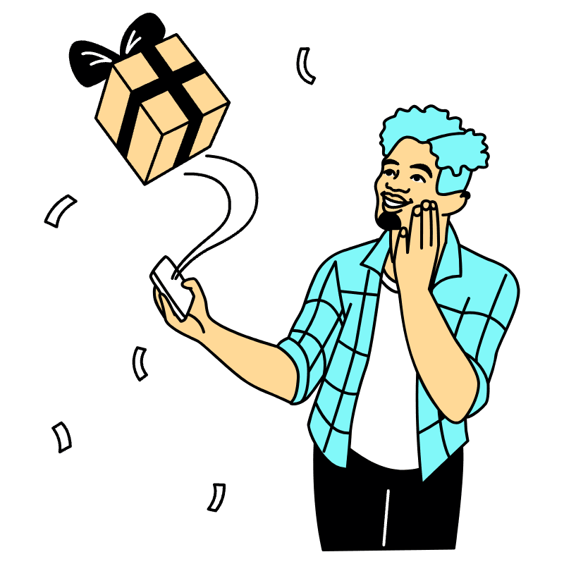 Shopping Online Gifting Illustration from London Set