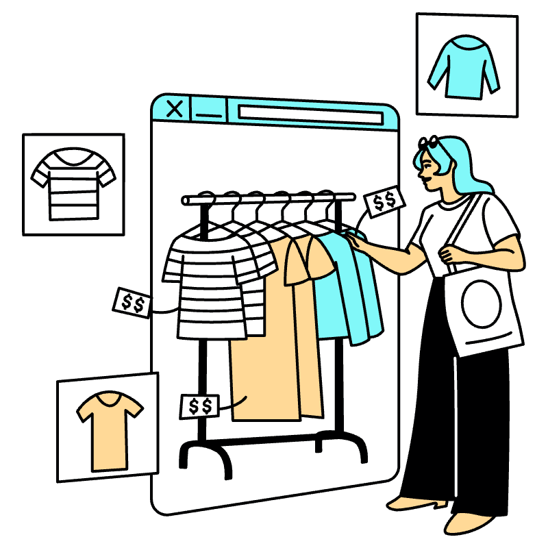 Shopping Online Shopping Illustration from London Set