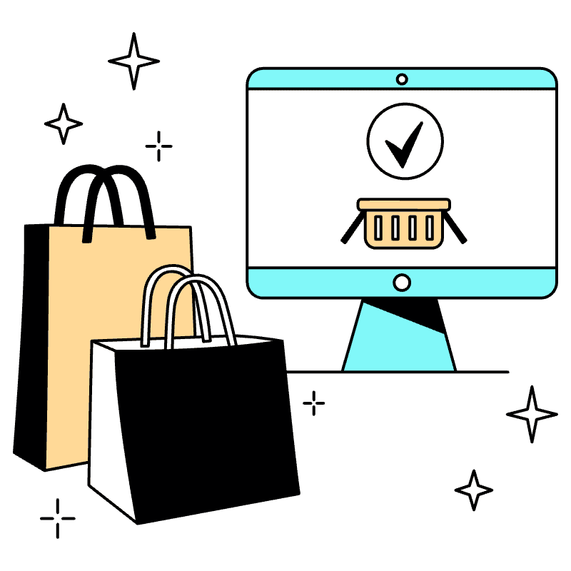 Shopping Order Completed Illustration from London Set