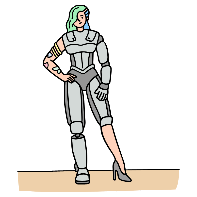 Half Robot Half Human 1 Illustration from Bruxelles Set