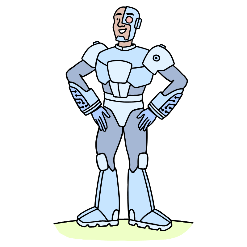 Half Robot Half Human 2 Illustration from Bruxelles Set