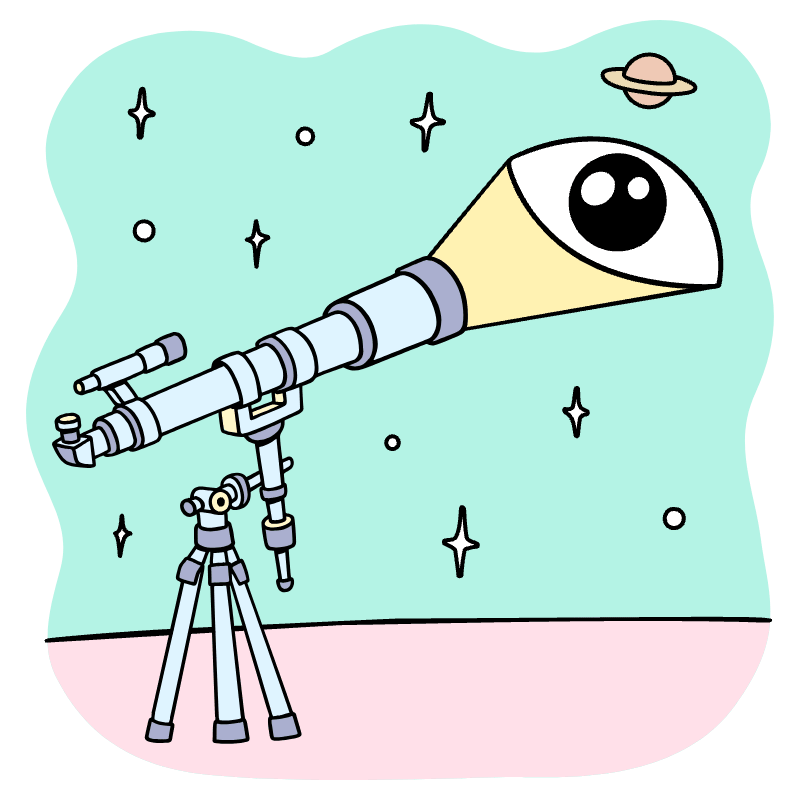 Looking Through A Telescope 1 Illustration from Bruxelles Set