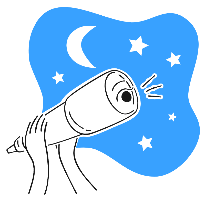 Looking Through Telescope 2 Illustration from Brooklyn Set