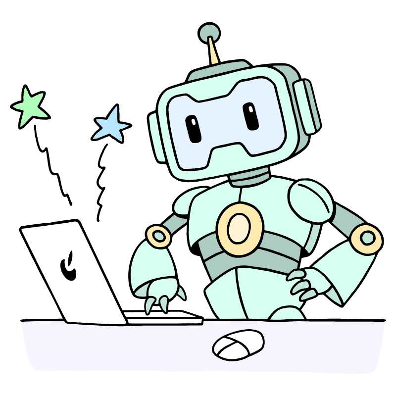 Robot On Laptop Computer Illustration from Bruxelles Set