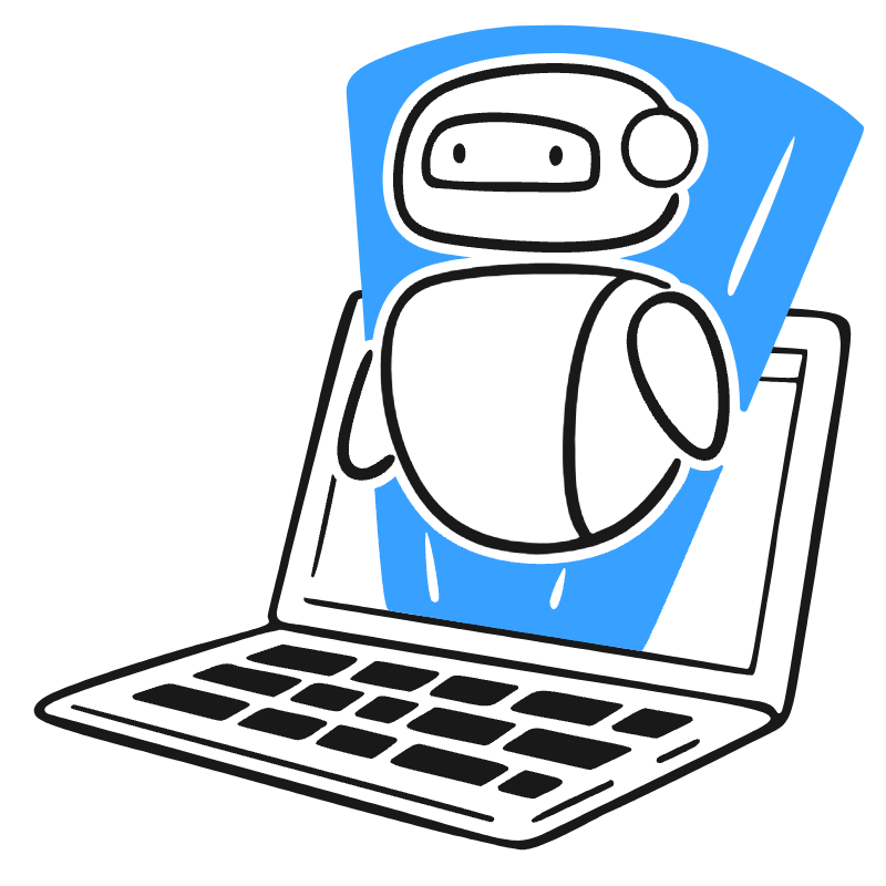 Robot On Laptop Illustration from Brooklyn Set
