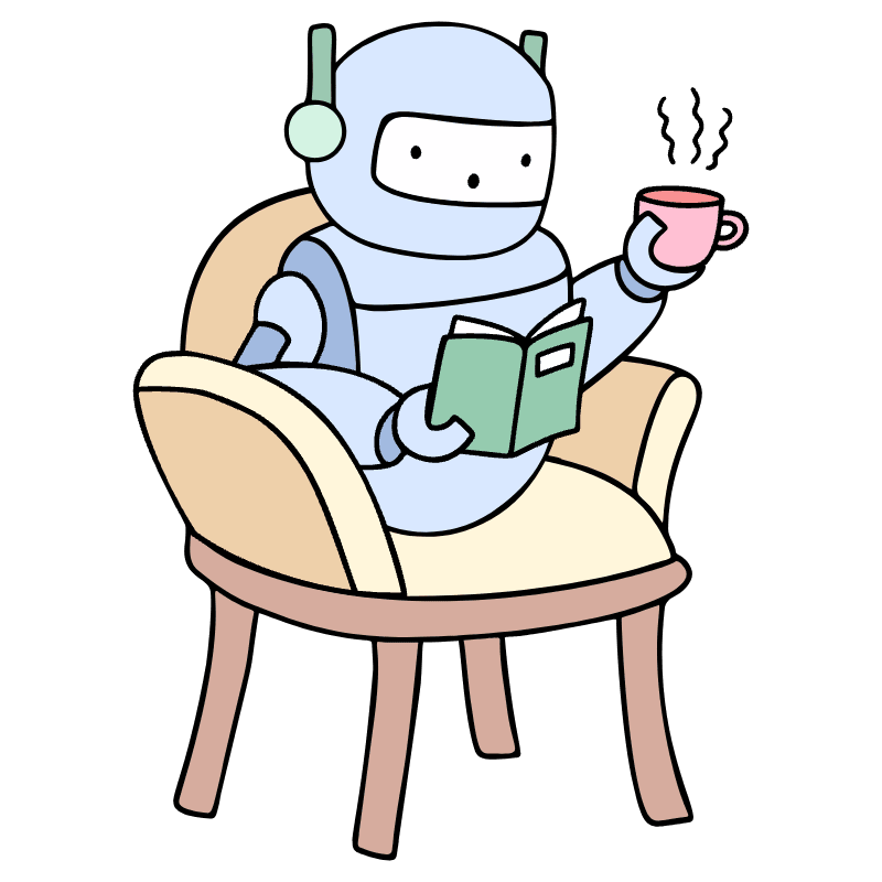 Robot Reading A Book 1 Illustration from Bruxelles Set