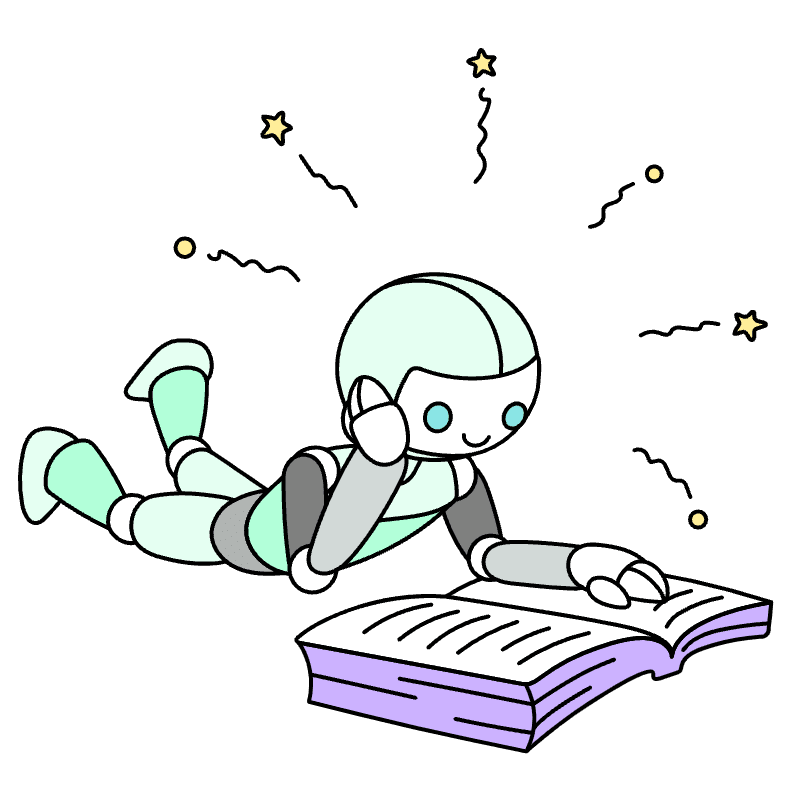 Robot Reading A Book 3 Illustration from Bruxelles Set